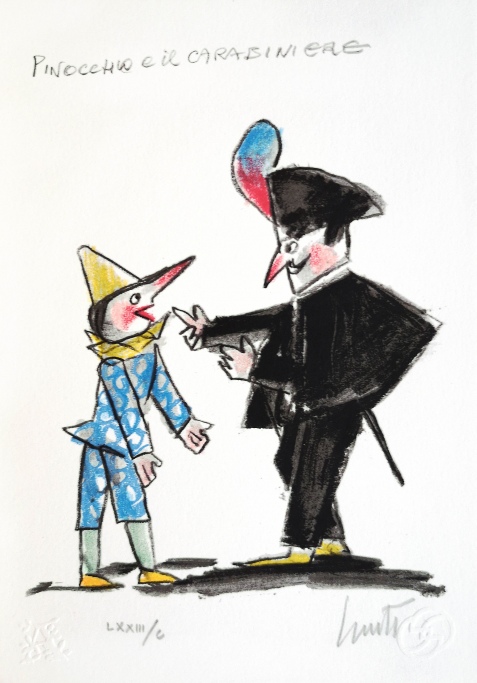Emanuele Luzzati - Pinocchio e il carabiniere